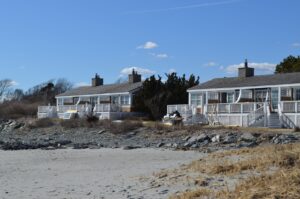 Our Beach House rooms as seen from Castle Hill Beach